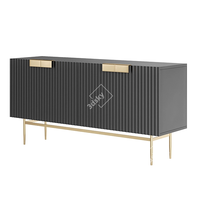 Modern Black Sideboard Buffet Storage 3D model image 3