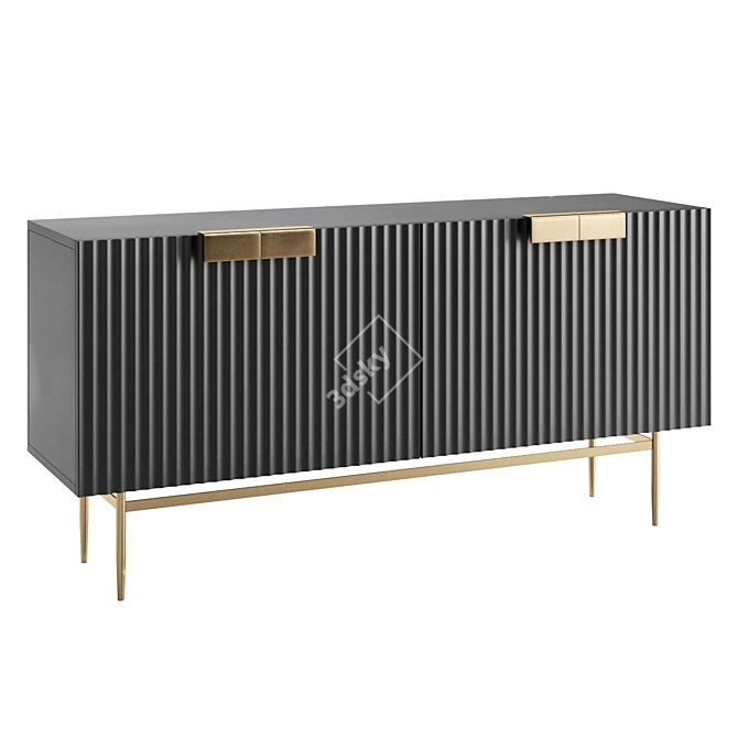 Modern Black Sideboard Buffet Storage 3D model image 4