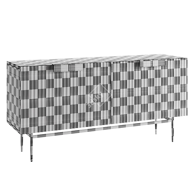 Modern Black Sideboard Buffet Storage 3D model image 5