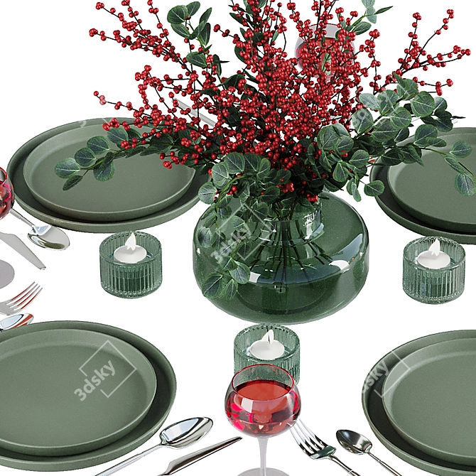 Contemporary Table Setting V8 3D model image 2