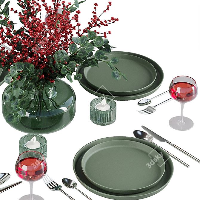 Contemporary Table Setting V8 3D model image 3