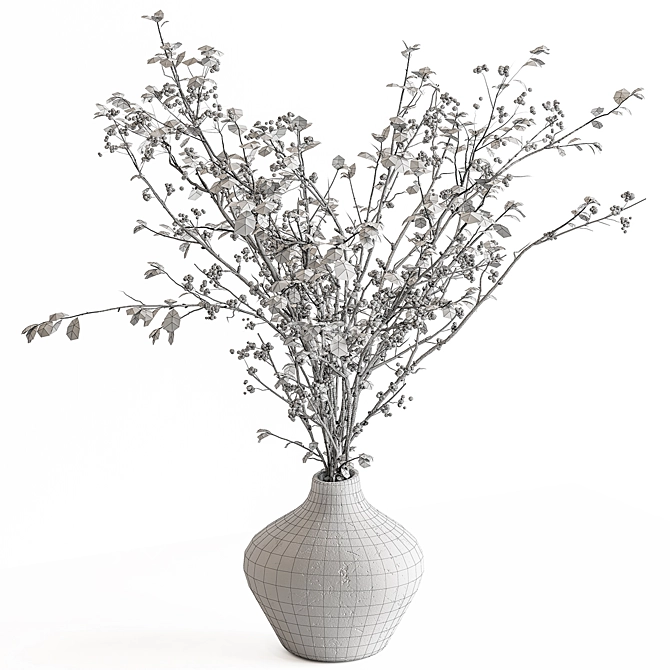 Fresh Green Branch Bouquet 3D model image 4