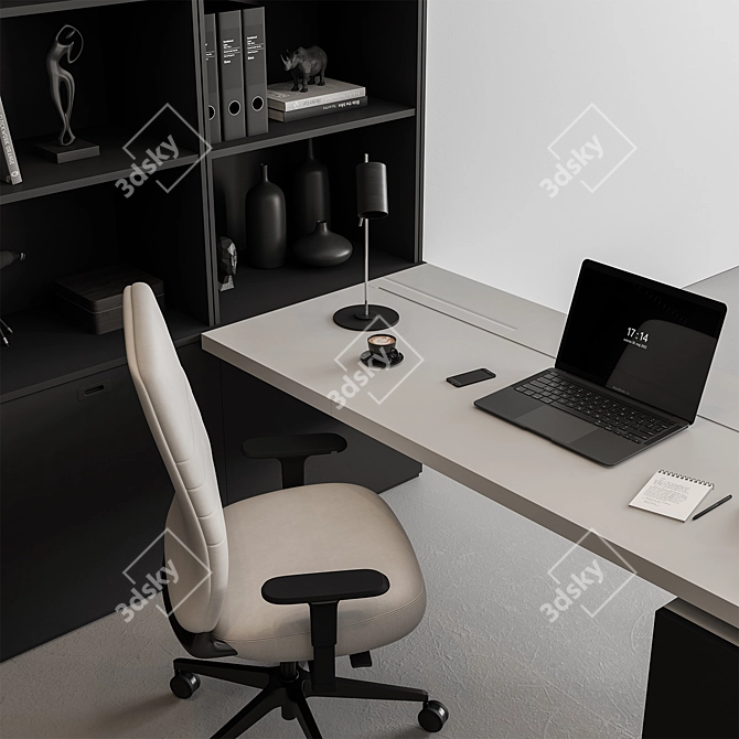 Executive Boss Desk - Modern Office 3D model image 3