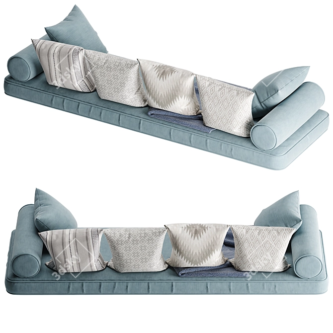 Window Sill Cushion Set 3D model image 3