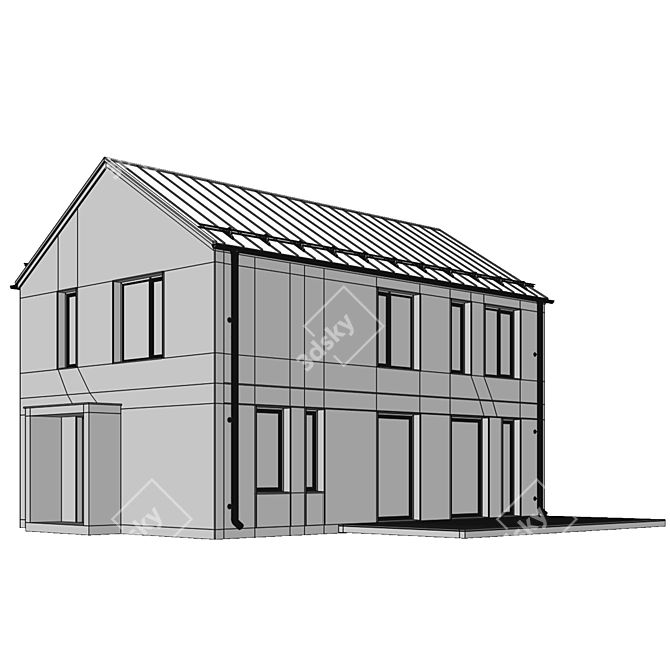 Modern Stylish Type-2 Home 3D model image 3