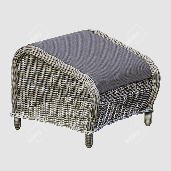  Plush Velvet Ottoman Rosita 3D model image 4