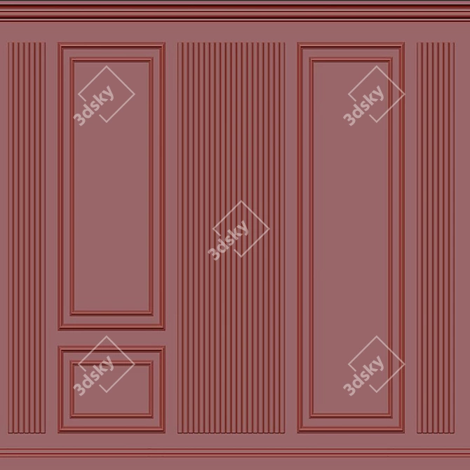 Decorative Plaster with Molding #001 3D model image 4