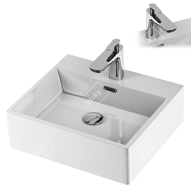 Modern Brussel201 Countertop Washbasin 3D model image 1