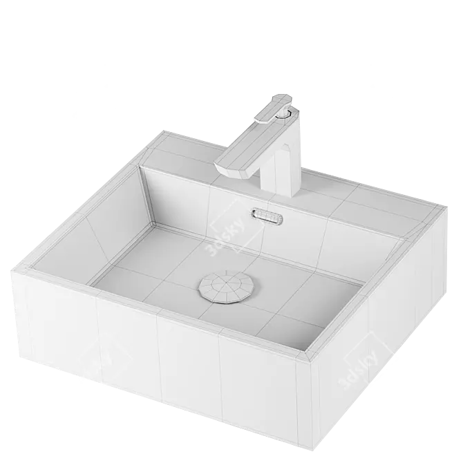 Modern Brussel201 Countertop Washbasin 3D model image 2