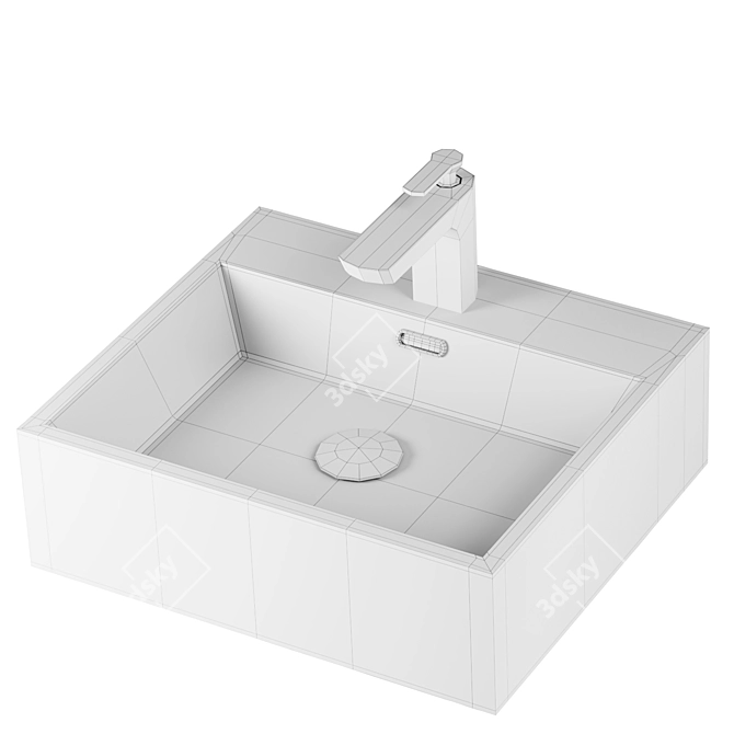 Modern Brussel201 Countertop Washbasin 3D model image 3