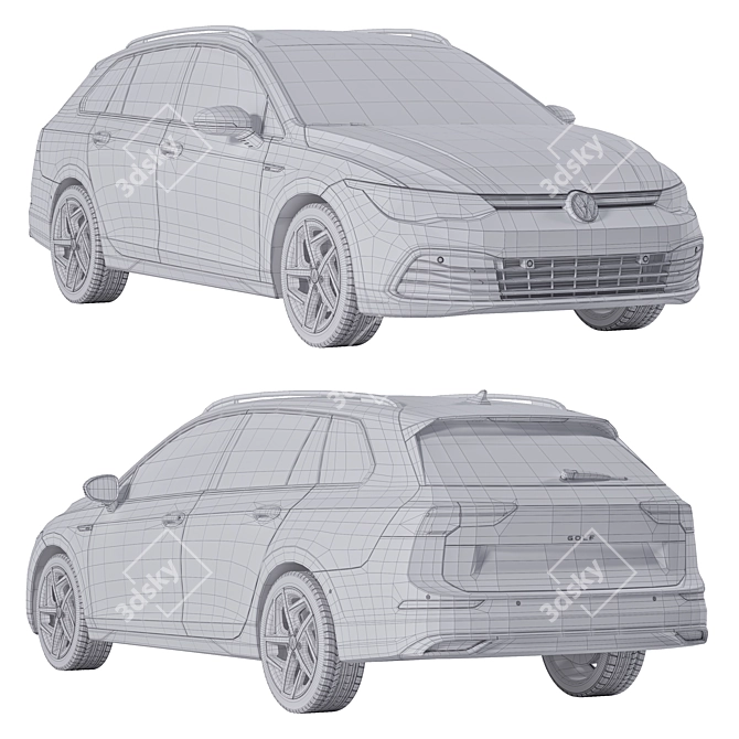 Volkswagen Golf Variant 3D Model 3D model image 3