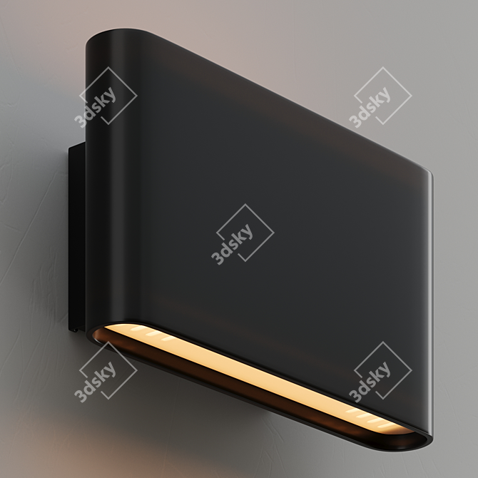 Sleek Double Beam Wall Sconce 3D model image 3