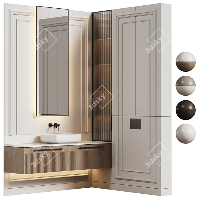 Modern Classic Bathroom Furniture 3D model image 1