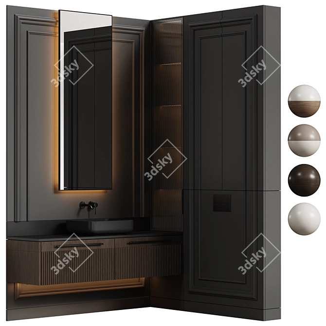 Modern Classic Bathroom Furniture 3D model image 3