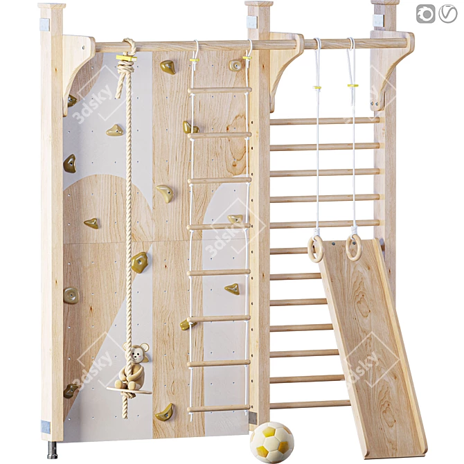  Multifunctional Adjustable Gym Climbing Frame 3D model image 1