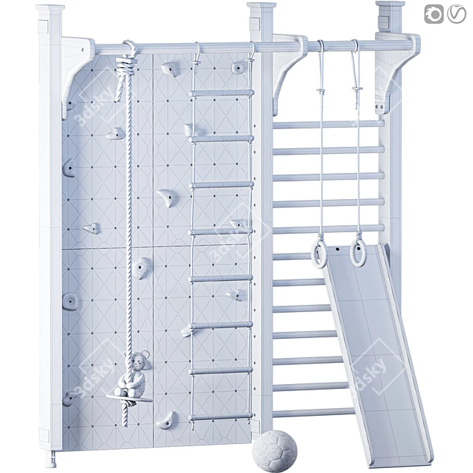  Multifunctional Adjustable Gym Climbing Frame 3D model image 3