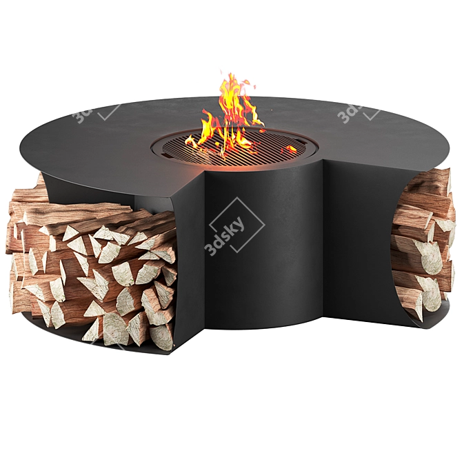  Designer Outdoor Fire Pit Table 3D model image 1