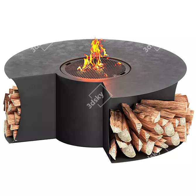  Designer Outdoor Fire Pit Table 3D model image 6