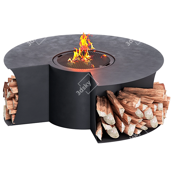  Designer Outdoor Fire Pit Table 3D model image 7