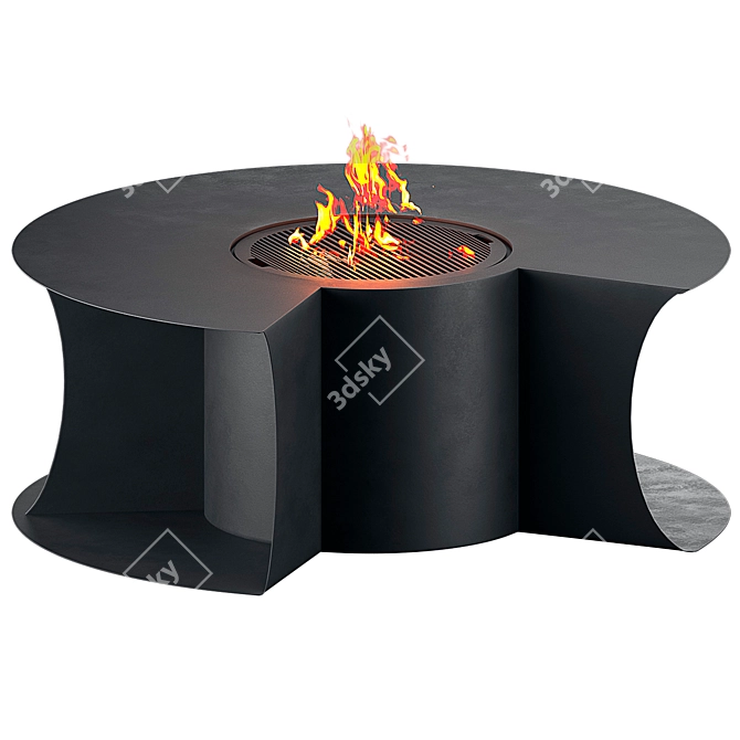  Designer Outdoor Fire Pit Table 3D model image 8