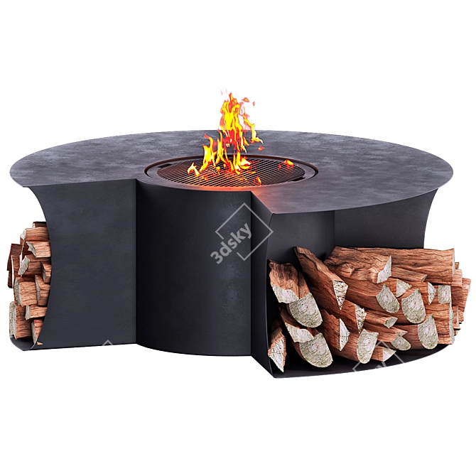  Designer Outdoor Fire Pit Table 3D model image 12