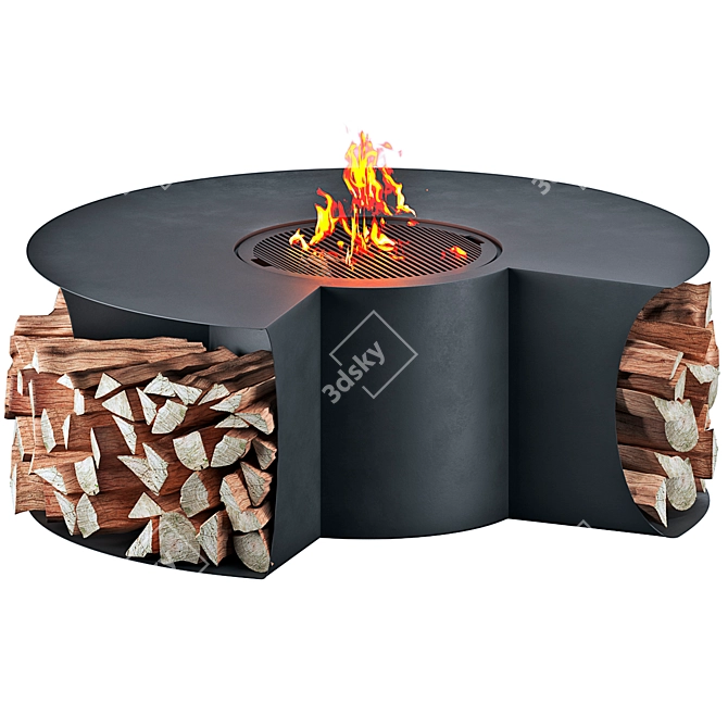  Designer Outdoor Fire Pit Table 3D model image 13