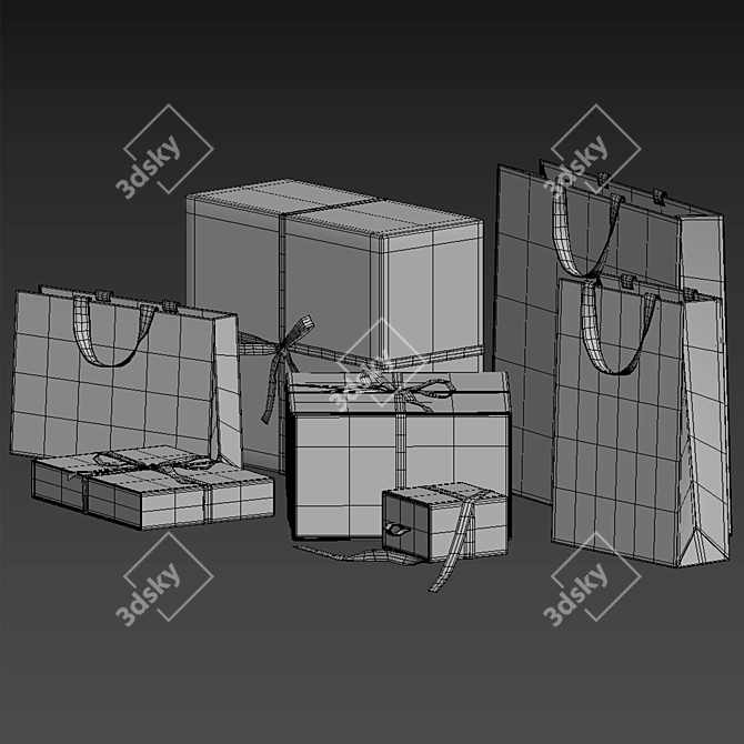 Luxury Gift Packaging Set (Louis Vuitton) 3D model image 4