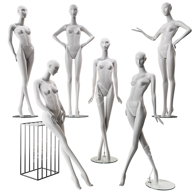 Juno Women's Stylish Mannequins 3D model image 1