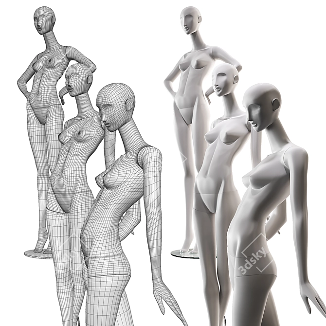 Juno Women's Stylish Mannequins 3D model image 2