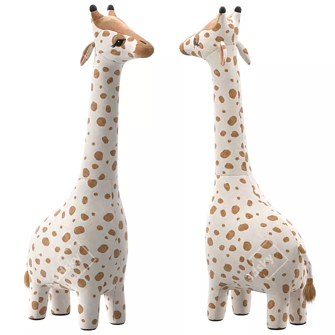 Plush Giraffe Toy by H&M 3D model image 3