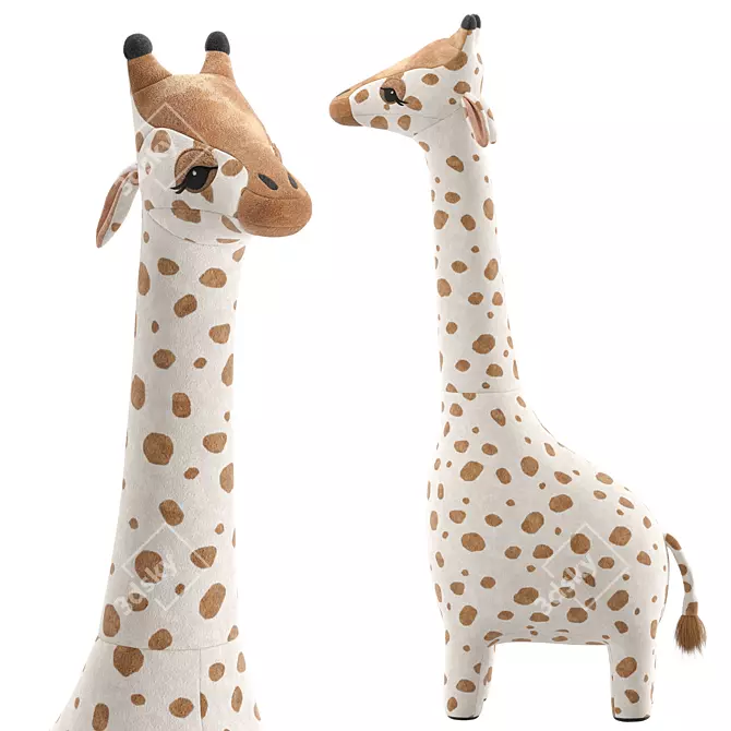 Plush Giraffe Toy by H&M 3D model image 1