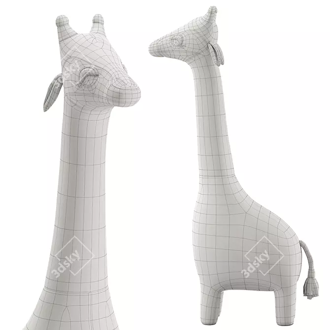 Plush Giraffe Toy by H&M 3D model image 2