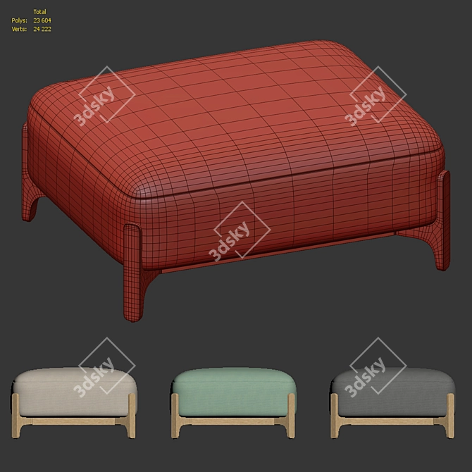 Sabot Pouf by Prostoria, CoronaVray 3D model image 5