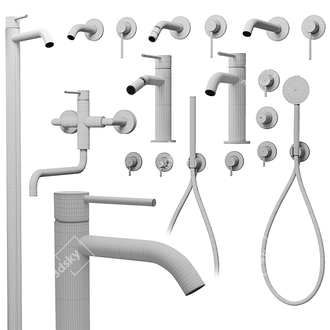 Modern CEA GASTONE Faucet Set 3D model image 7