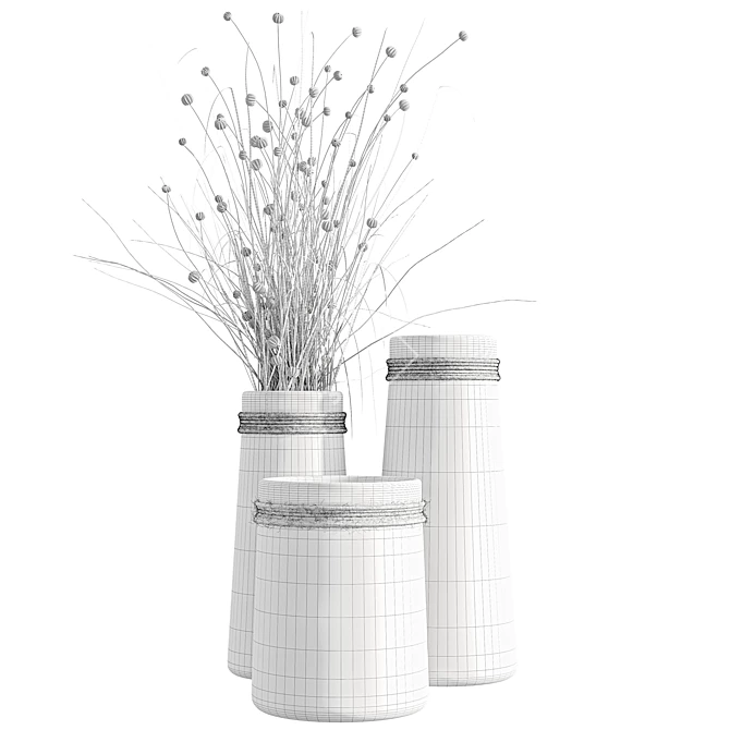 Decor Set with Dry Bouquet 3D model image 4