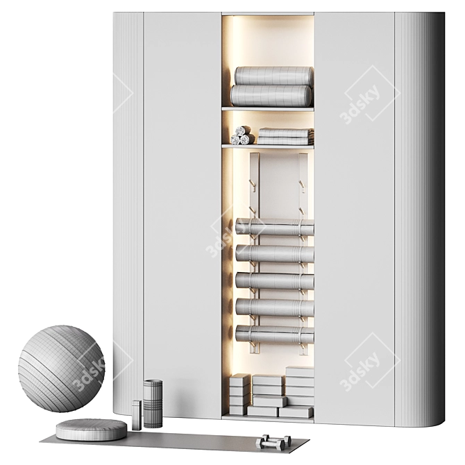 Yoga Pilates Studio Closet Equip 3D model image 5