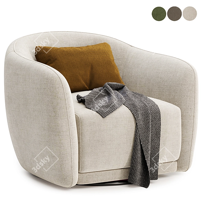 Addie Swivel Armchair - Trio 3D model image 1