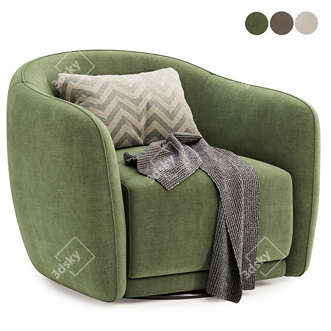 Addie Swivel Armchair - Trio 3D model image 2