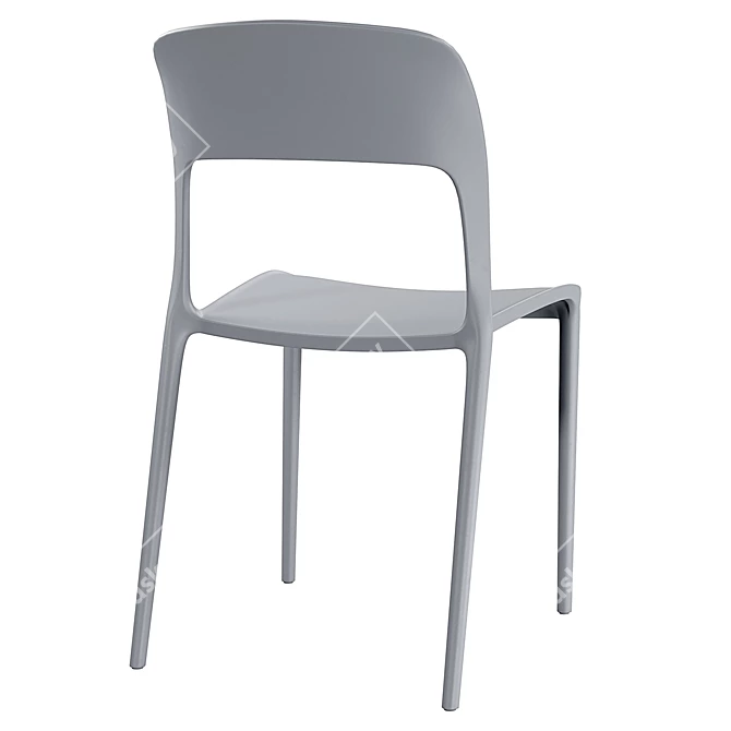 Modern Plastic Grey Chair Madsen 3D model image 3