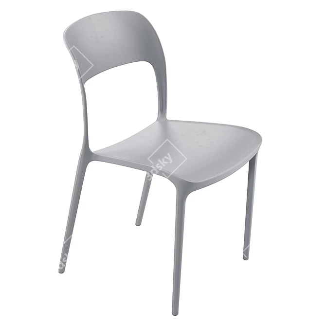 Modern Plastic Grey Chair Madsen 3D model image 4