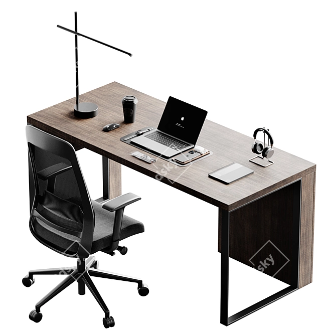 Advance Polygonal Office Furniture 3D model image 1