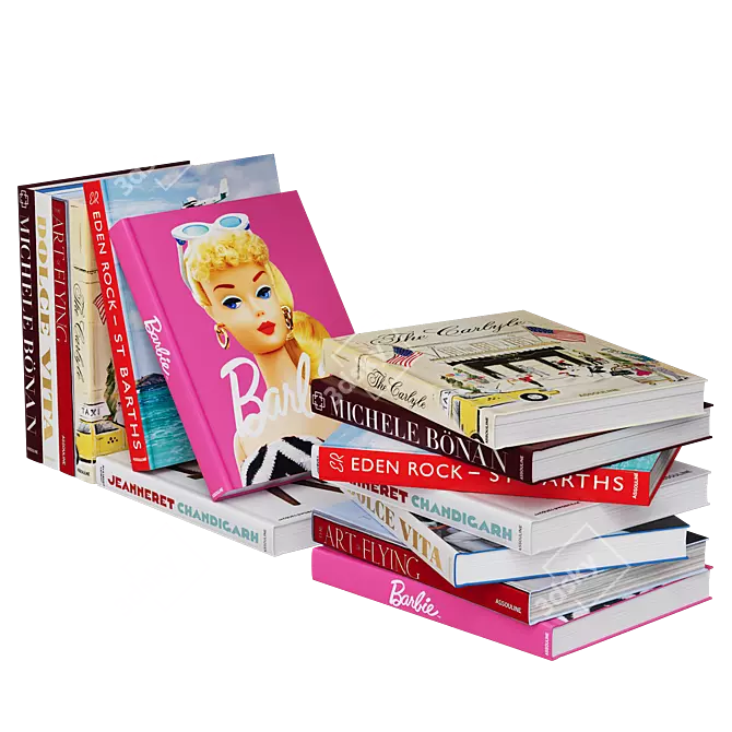 Assouline Book Set Collection 3D model image 1