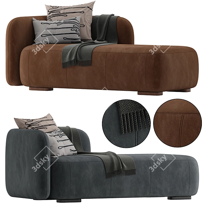 Sleek Storage Chaise Lounge 3D model image 1