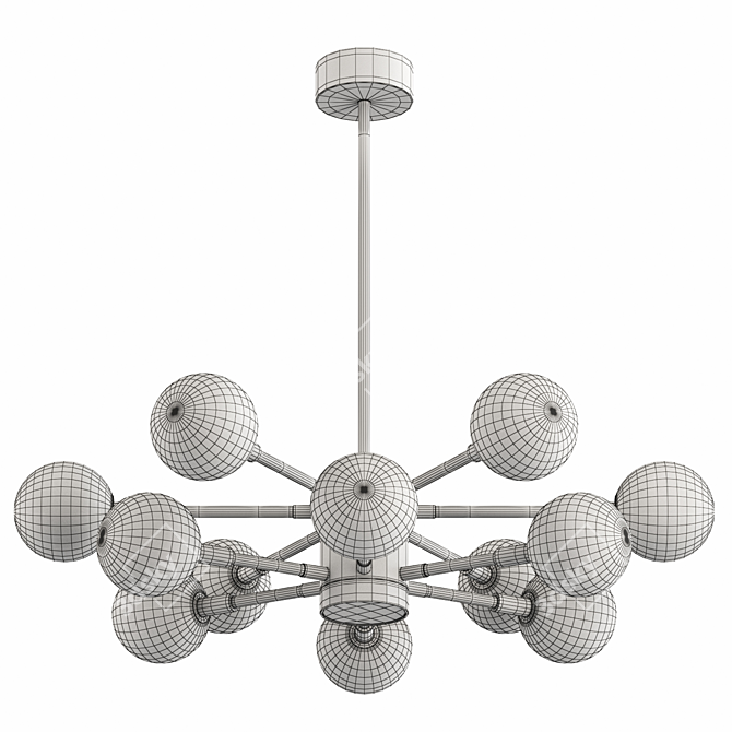 Double Dome Brass Chandelier 3D model image 6