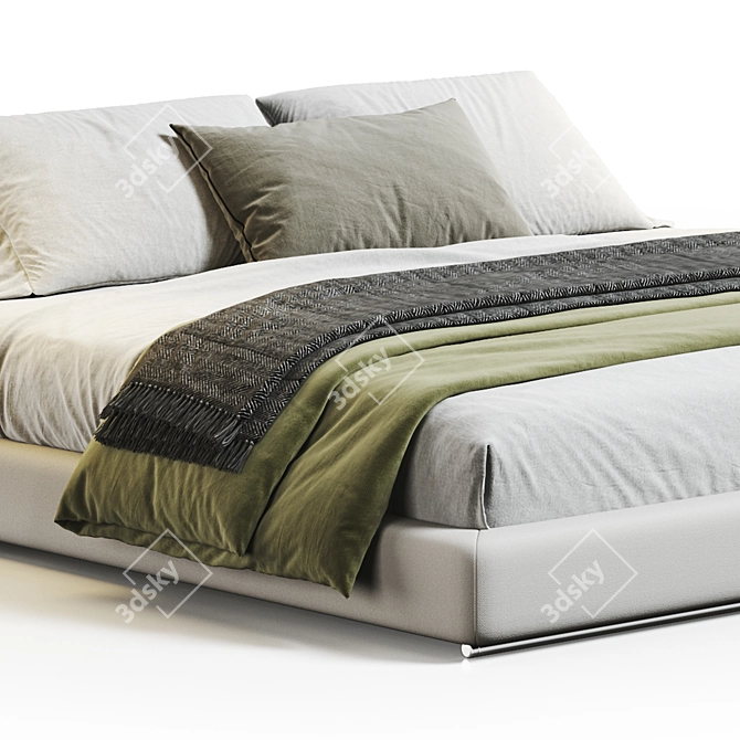 Title: Flexform Groundpiece Bed, 3D Model 3D model image 2