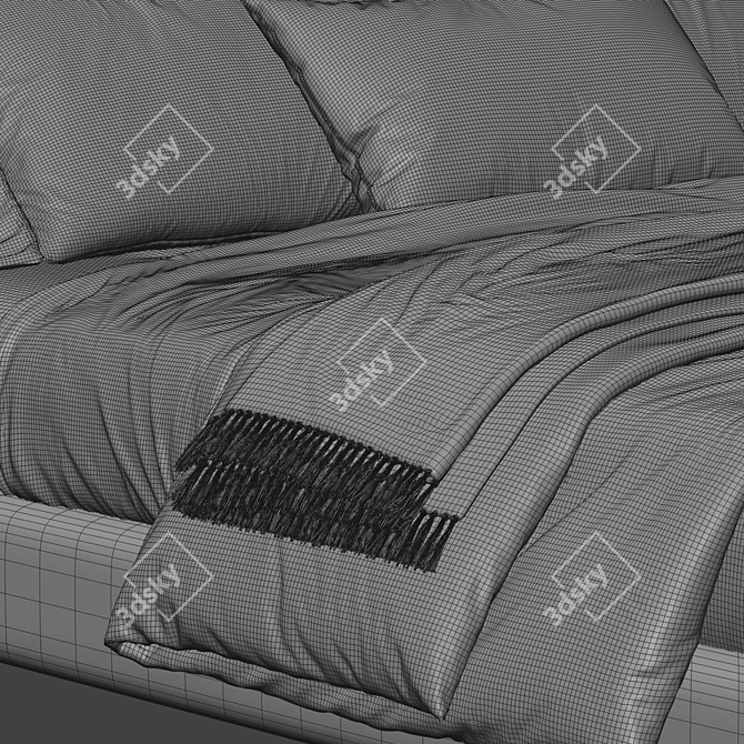 Title: Flexform Groundpiece Bed, 3D Model 3D model image 3