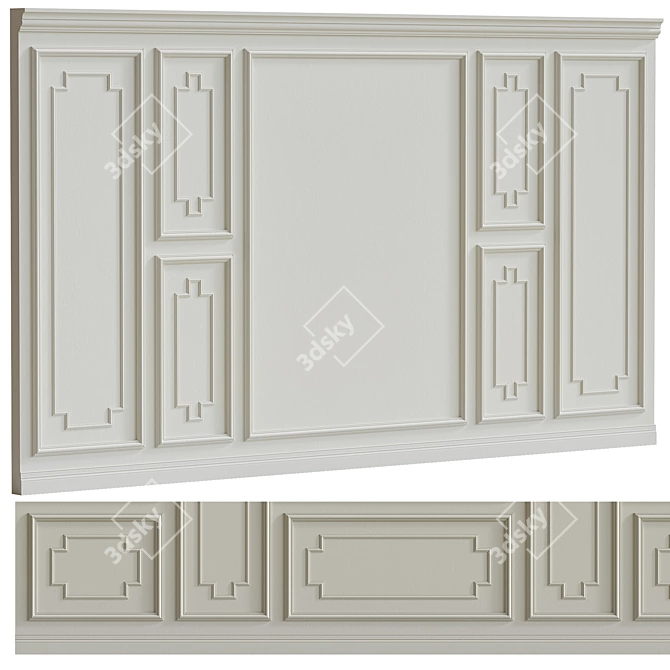 Decorative Stucco with Molding #007 3D model image 1