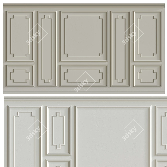 Decorative Stucco with Molding #007 3D model image 2