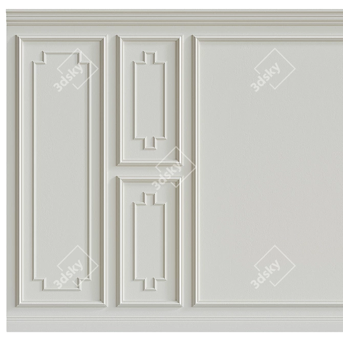 Decorative Stucco with Molding #007 3D model image 3