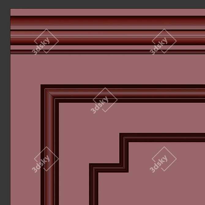 Decorative Stucco with Molding #007 3D model image 4